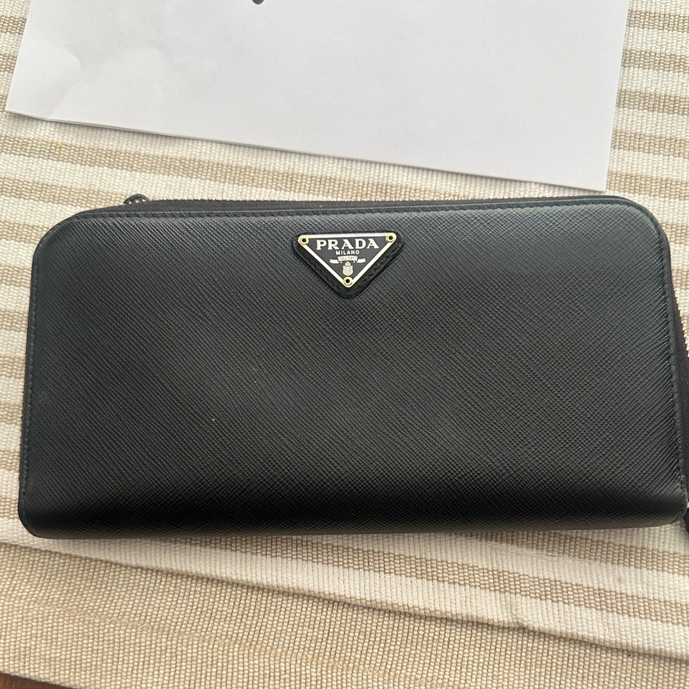 Prada Zippy Black Wallet